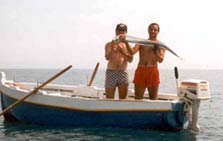 io e stefano con un pesce bandiera